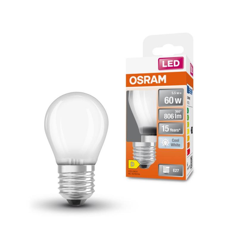 Osram E27 LED Tropfenlampe Star CLASSIC matt 5,5W wie 60W 4000K neutralweißes Licht